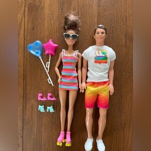 Colorful Beach Outfit Ken and Barbie Set w/Accessories